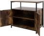 ML-Design Dressoir 80x80 5x50 5 Cm Mdf Vintage Bruin Matzwart Metalen Frame - Thumbnail 1