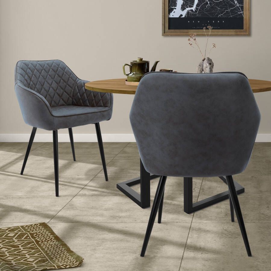 ml-design Set van 2 eetkamerstoelen Anita velvet