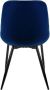 Ml-design Set van 4 Eetkamerstoelen Eetkamerstoel met rug en armleuningen donkerblauw fluwelen zitting metalen poten Keukenstoelen Woonkamerstoelen Gestoffeerde stoelen Krukken - Thumbnail 1