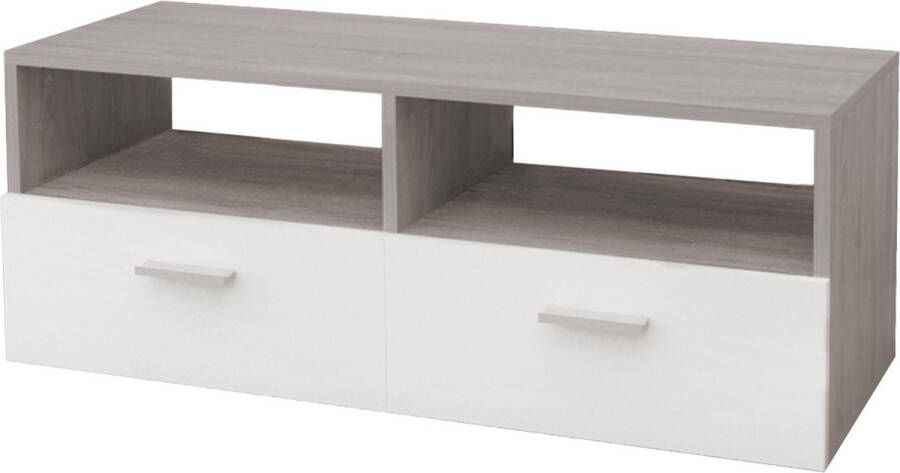 ml-design TV lowboard wit grijs 95x36x35 cm gemaakt van MDF spaanplaat