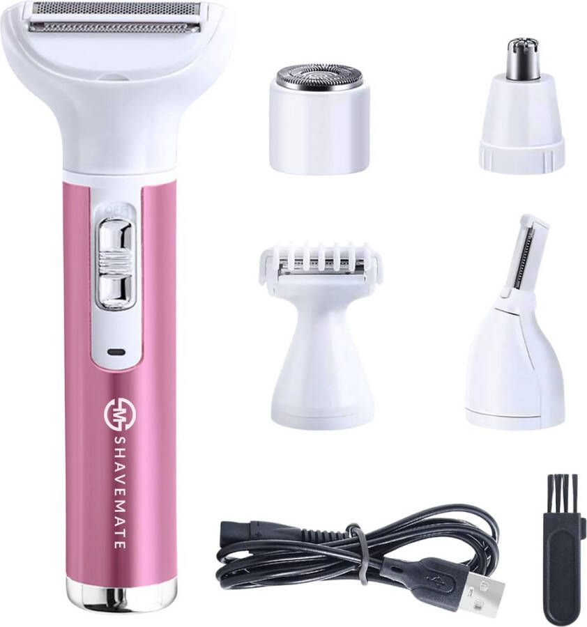 MM Brands 5 in 1 Ladyshave voor Vrouwen Trimmer Vrouw Haarverwijderaar Roze