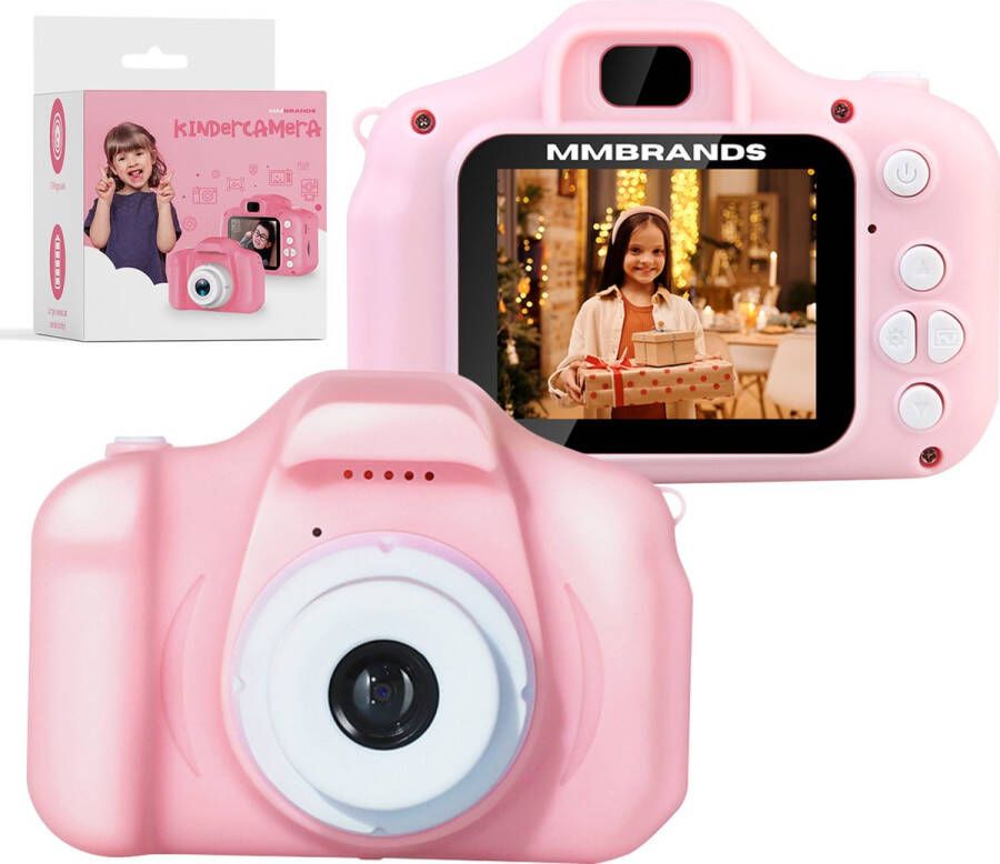MM Brands Kindercamera Kids Camera Speelgoed Fototoestel Voor Kinderen Digitaal Incl. 32GB SD-Kaart Roze
