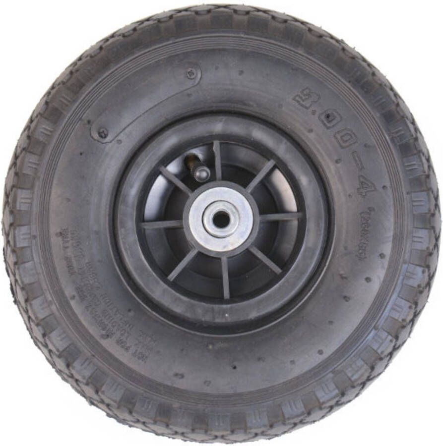 MM Eurotool Los Wiel As Ø 10 mm Zwart Velg met Luchtband t.b.v. Kinderkruiwagen Wiel