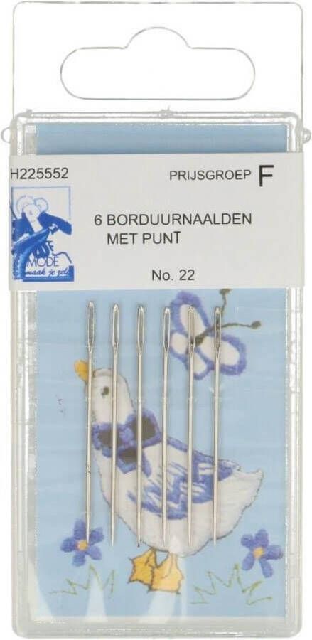 MMJZ BORDUURNAALDEN MET PUNT NR.22 ZILVER 2X6ST