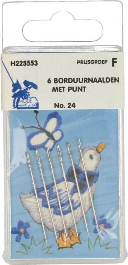 MMJZ BORDUURNAALDEN MET PUNT NR.24 ZILVER 2X6 STUKS