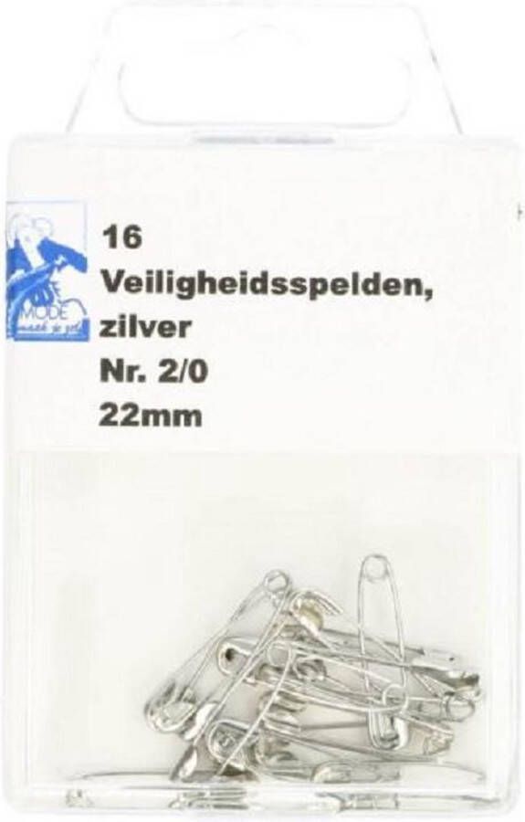 MMJZ Veiligheidsspelden 22mm Zilver 16 Stuks