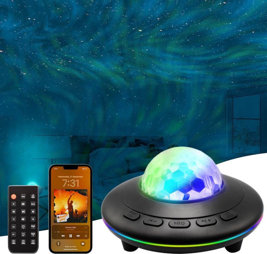 MMOBIEL Galaxy Projector LED Sterrenhemel Lamp – Bluetooth speaker en Sterren Hemel Projector – Galaxy Lamp