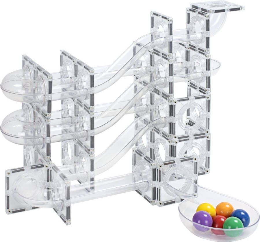 MNTL Magnetic Tiles Knikkerbaan 120-delig Transparant