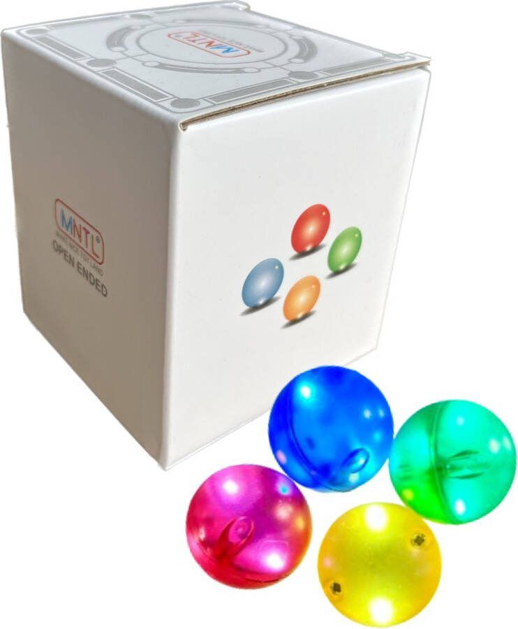 MNTL Knikkerbaan Flashing Balls Magnetic Tiles Lightning Knikkers Ball Run 4 stuks Montessori Open Einde