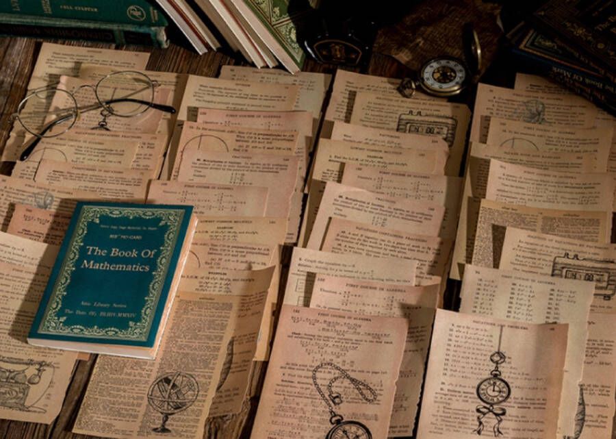 Mo-Card Journaling Papier Set 60 vellen Vintage Books Vintage boek Voor o.a. bulletjournal scrapbooking en kaarten maken