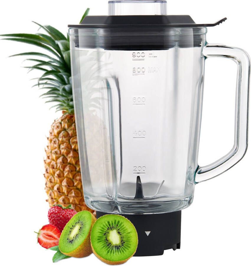 MOA Extra Glazen Kan voor Blender Sterke blenderkan Geschikt voor de Mini Blender MB10 900ml MBJ10