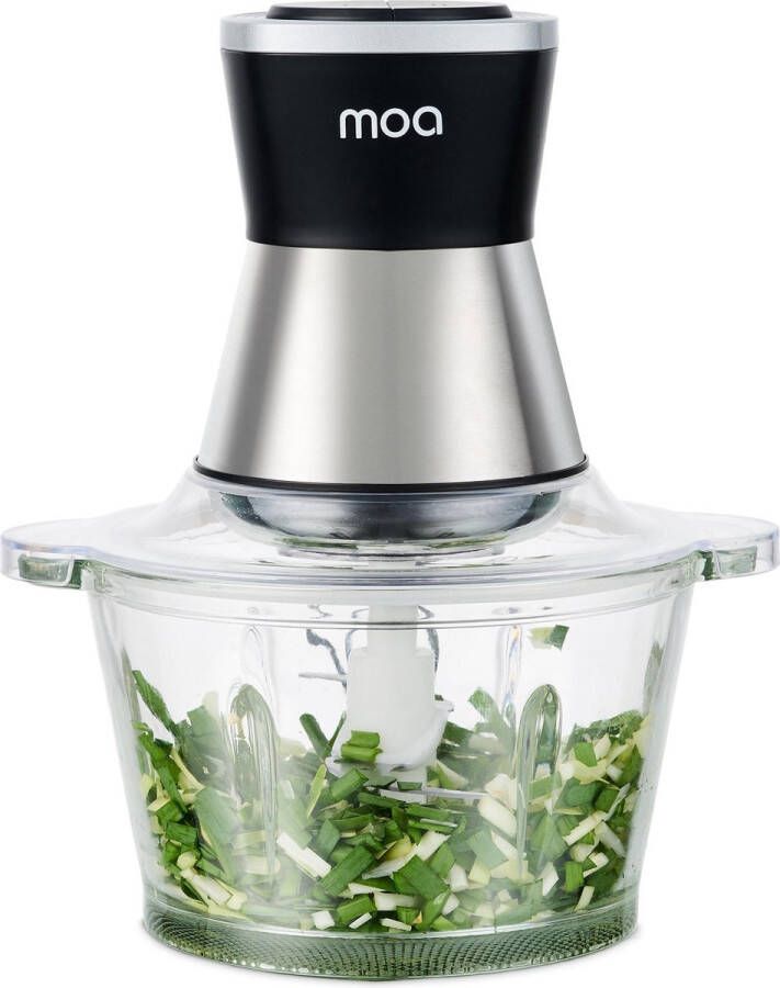 MOA Hakmolen XL Food Chopper 2 liter glazen kom 4 messen FC360