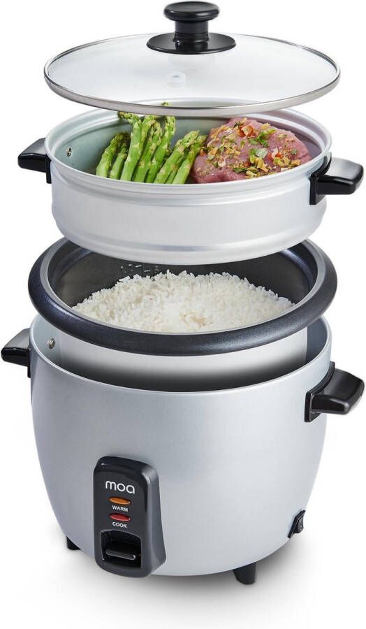 MOA Rijstkoker met Stomer 1.5 liter RVS RC18S