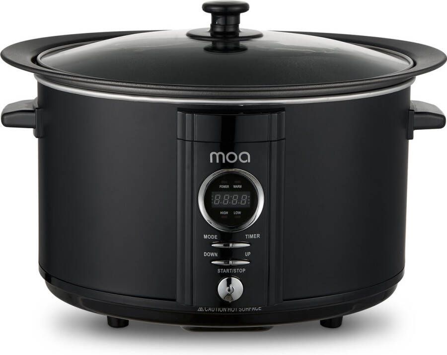 MOA Slowcooker Digitaal 6 5 liter Zwart BPA vrij SC65DB