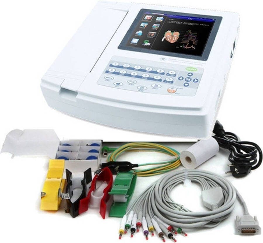 Mobiclinic ECG1200G Digitale Elektrocardiograaf Met software en scherm 12 kanalen ECG Hartfilmpje Hartslagmeter