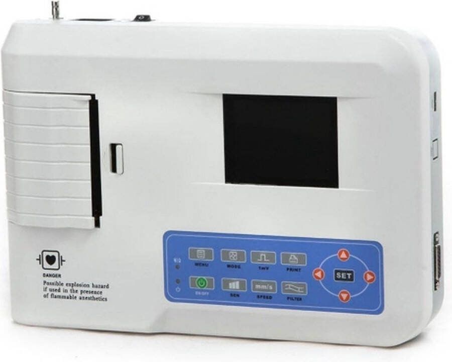 Mobiclinic ECG300G Digitale Elektrocardiograaf ECG LCD-scherm Printsysteem 3 kanalen Draagbare Hartfilmpje Hartslagmeter