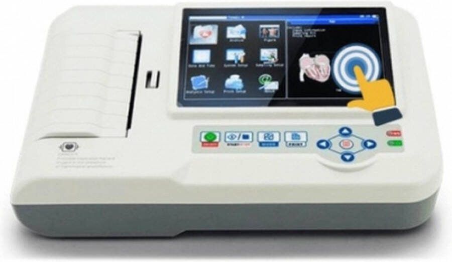 Mobiclinic ECG600G Digitale Elektrocardiograaf Met software en scherm Draagbaar 6 kanalen ECG Hartfilmpje Hartslagmeter