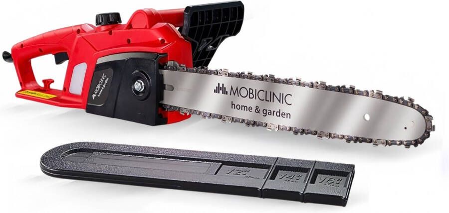 Mobiclinic Timberpro Elektrische kettingzaag met snoer 1800W Snijlengte 40 cm Zaagbescherming Zelfsmering Licht en veilig Met handvat Snelheid 13 m s Tot 120 ml Olieraam