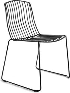 Mobistoxx PAGOR Draadstoel Zwart metalen indoor en outdoor stoel modern design Industrieel metaal als eetkamerstoel tot tuinstoel