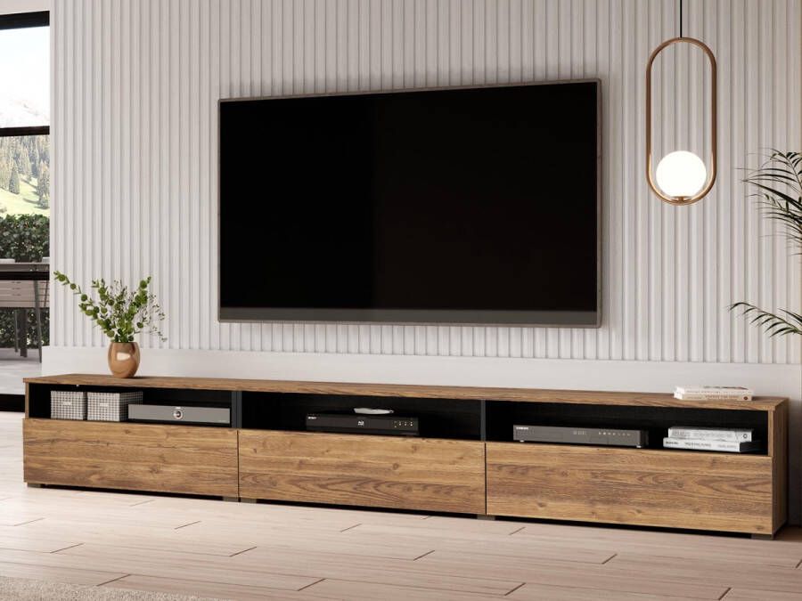 Mobistoxx Tv-meubel BABEL II 3 deuren 3 vakken appenzeller hout hangmeubel zwevend tvmeubel