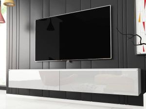 Mobistoxx Tv-meubel Dubai TV kast Wit hoogglans wit tv meubel 180cm