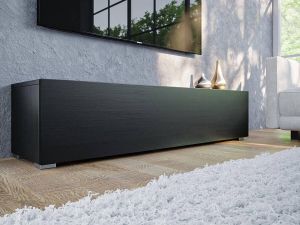 Mobistoxx Tv-meubel Kingston TV kast zwart zwarte eik tv meubel 140cm met gasveren