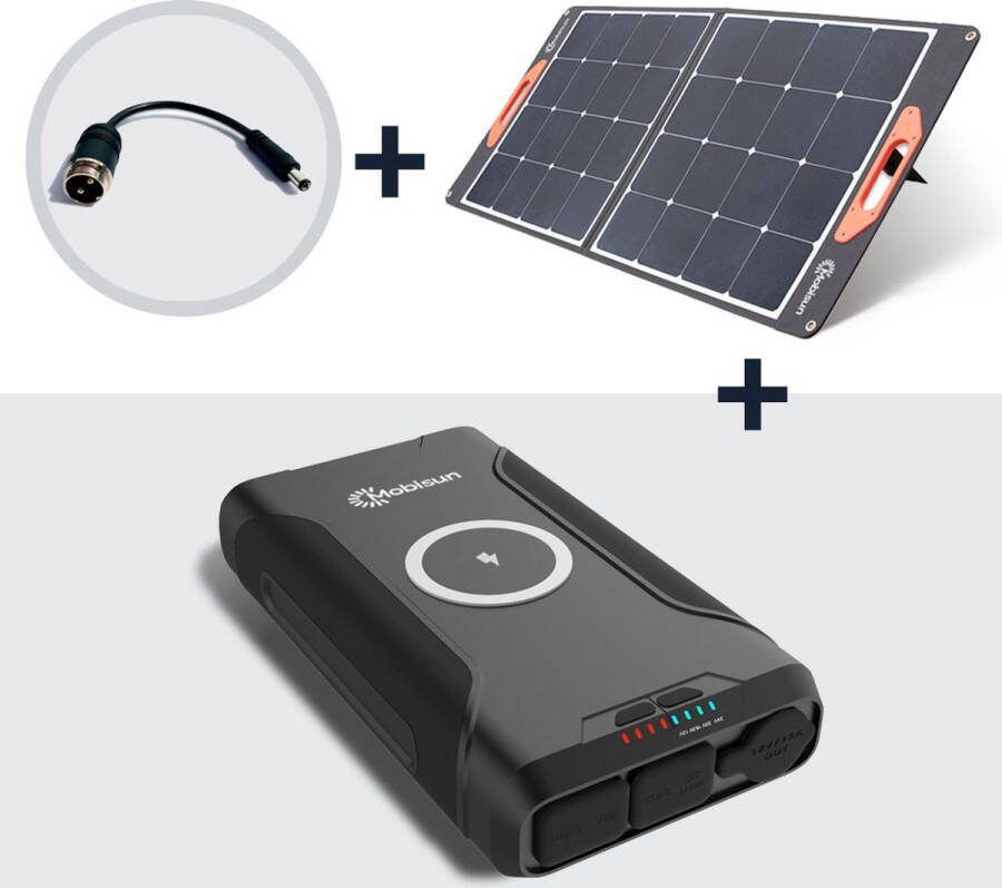 Mobisun 100W zonnepaneel + 72.000mAh 266Wh 150W Outdoor Powerbank Bundel