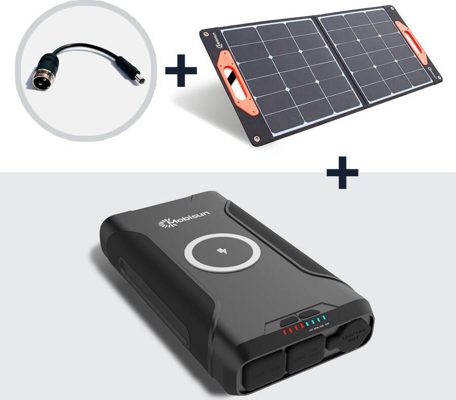 Mobisun Bundel: 60W zonnepaneel + 72.000mAh 266Wh 150W Outdoor Powerbank