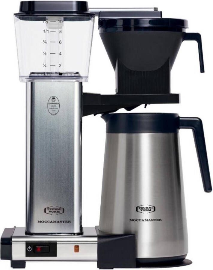 Moccamaster KBGT Polished Silver Koffiemachine met Thermoskan Filterkoffie Zilver