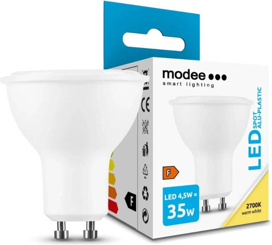 Modee Gu10 Led Lamp 4.5w 400lm 2700k Warm Wit Led Spot Vervangt 35w Halogeen Gloeilamp