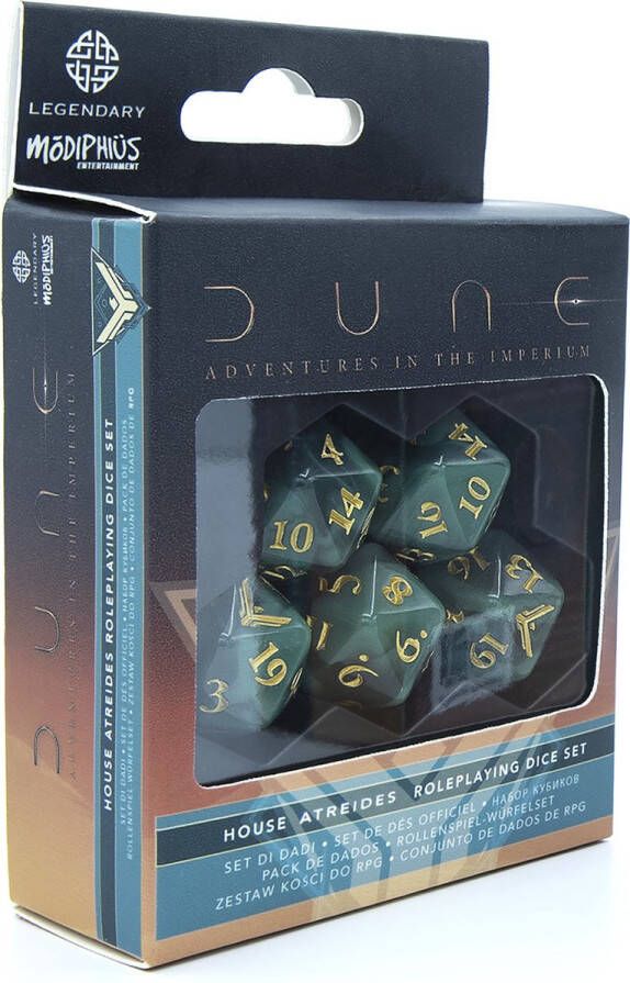 Modiphius Entertainment Dune Adventures in the Imperium Dice Set Atreides Modiphius RPG