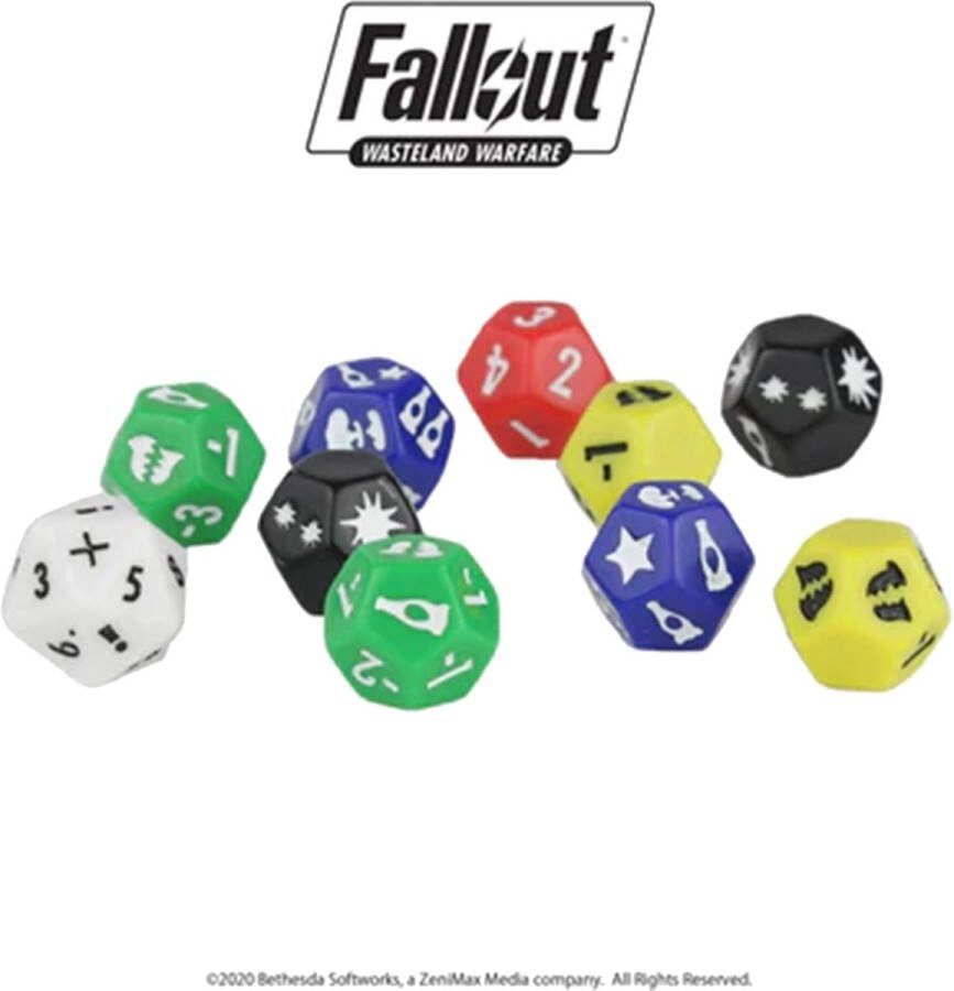 Modiphius Entertainment Fallout: Wasteland Warfare Extra Tabletop Dice Set Dobbelstenen set