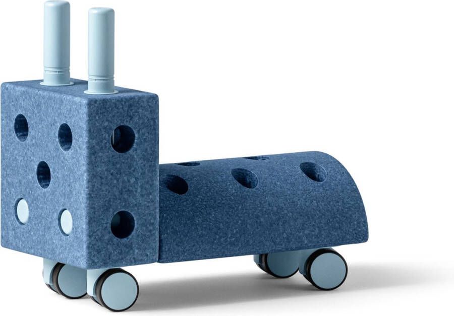 Modu Activity toy Tiny Ride Loopwagen baby Looptrainer Loopstoeltje Blokken Open Ended play Deep Blue Sky Blue