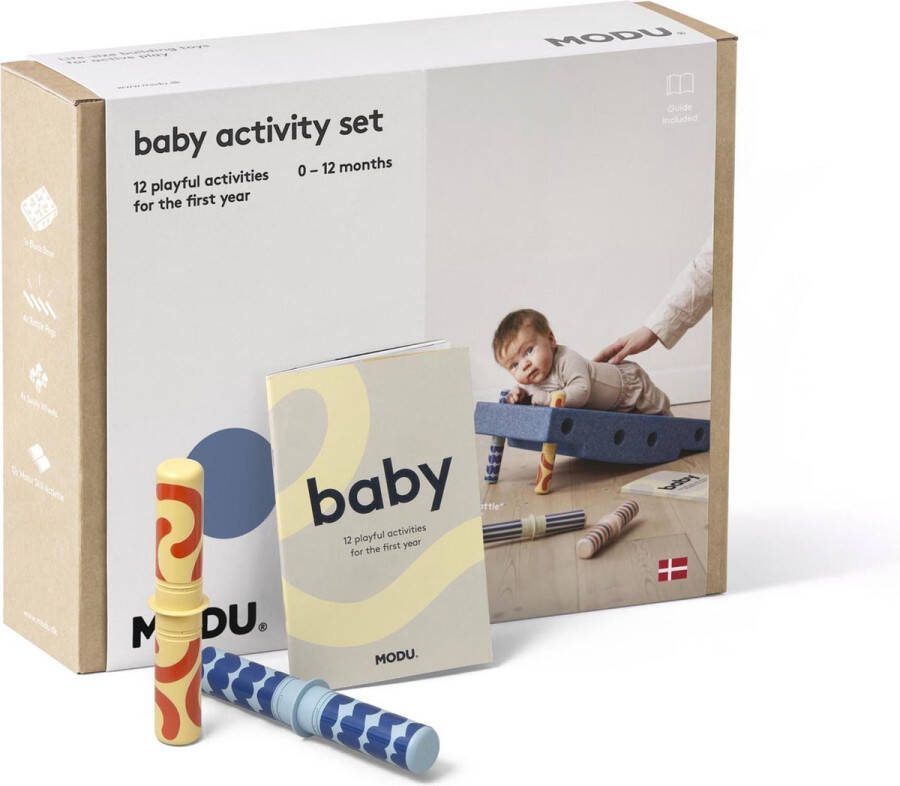 Modu Baby Activity Set Blokken Activiteiten speelgoed baby 0-12 maanden Deep Blue Sky Blue