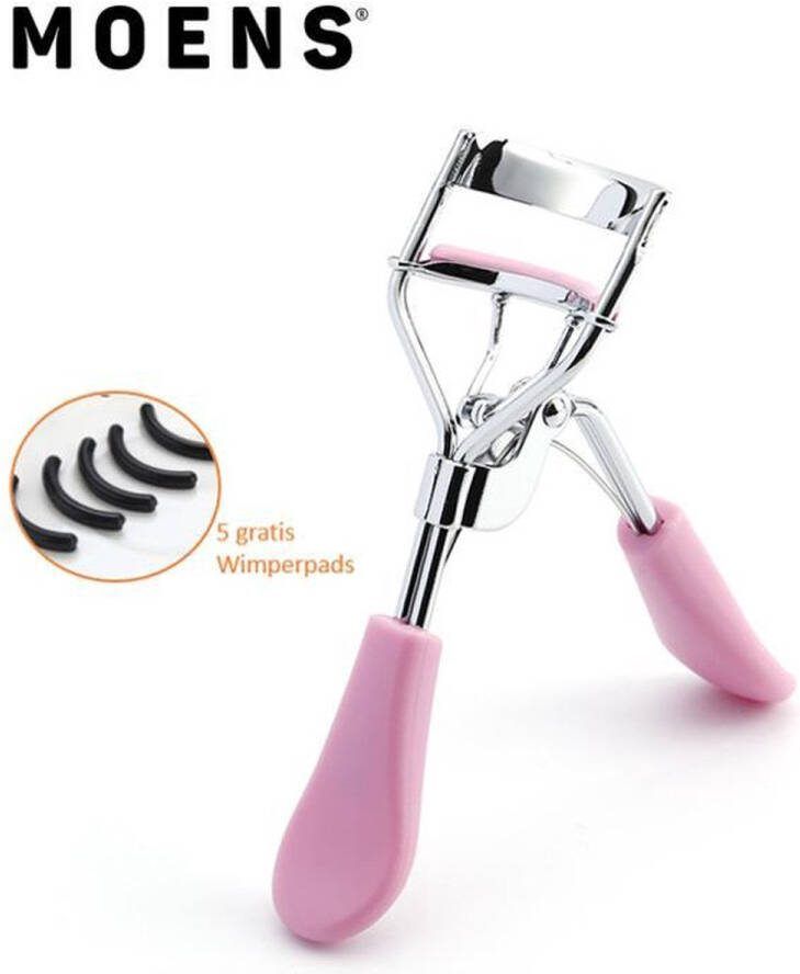 MOENS Professionele wimperkruller Wimperkrultang – Roze – Met 5 gratis wimperpads