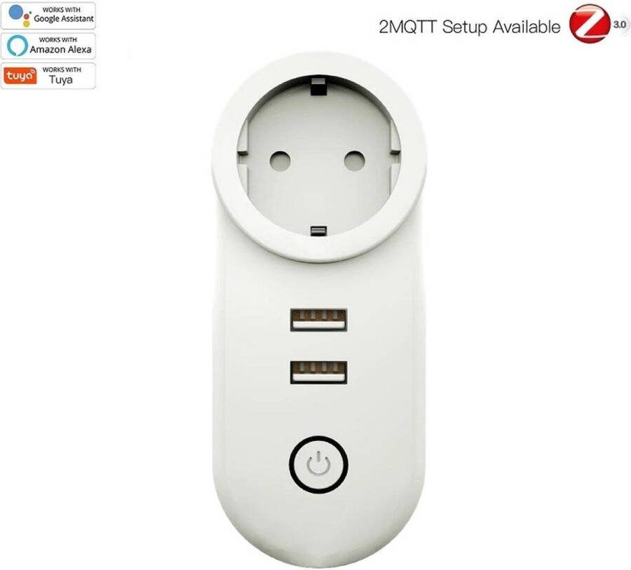 MOES ZigBee Smart Plug + USB Werk met Tuya Smart en SmartLife! Slimme Stekker USB en Stekker afzonderlijk te bedienen