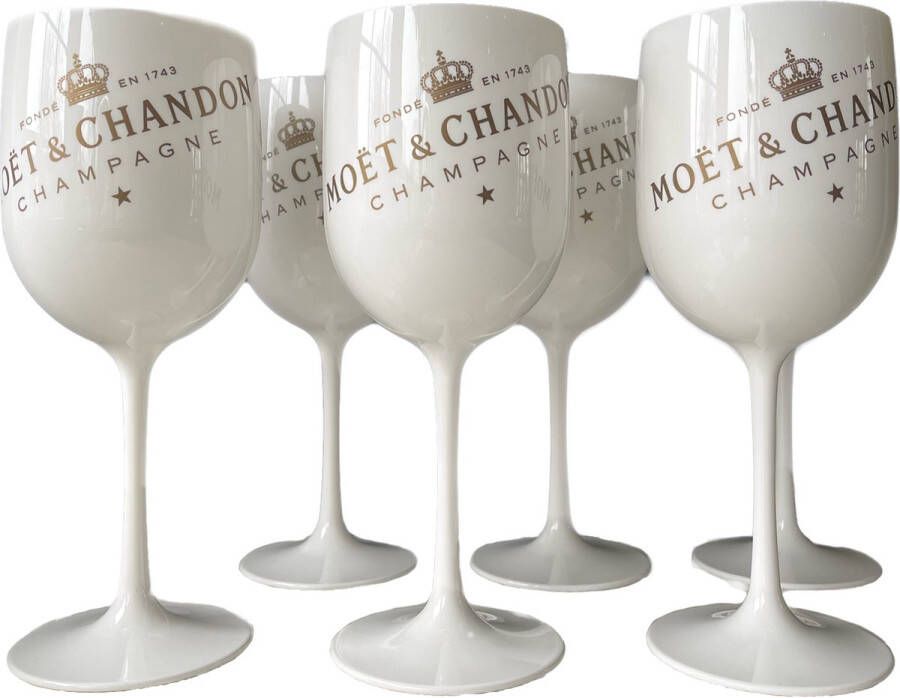 Moët & Chandon ice champagneglazen Acryl 6 stuks Wit