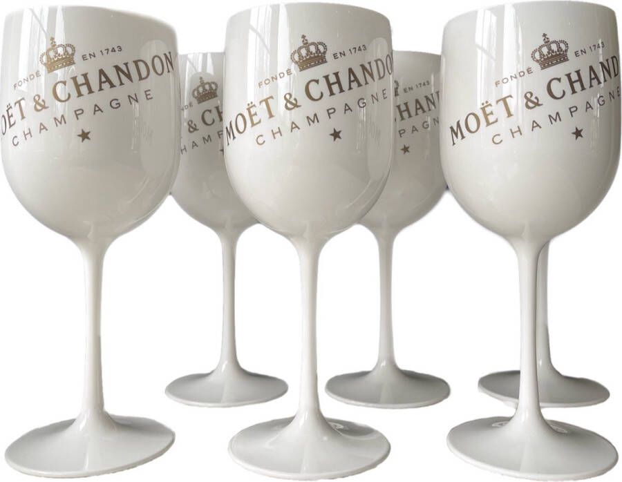 Moët & Chandon Ice Glas 12 stuks Champagneglazen (Wit) Acryl Champagne Glazen Horeca Examen Tip