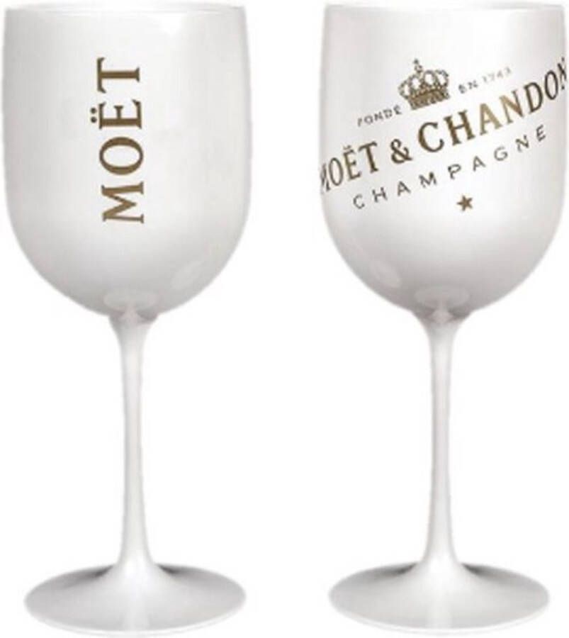 Moët & Chandon Ice Glas 2 stuks Champagneglazen (Wit) Acryl Champagne Glazen Horeca Examen Tip