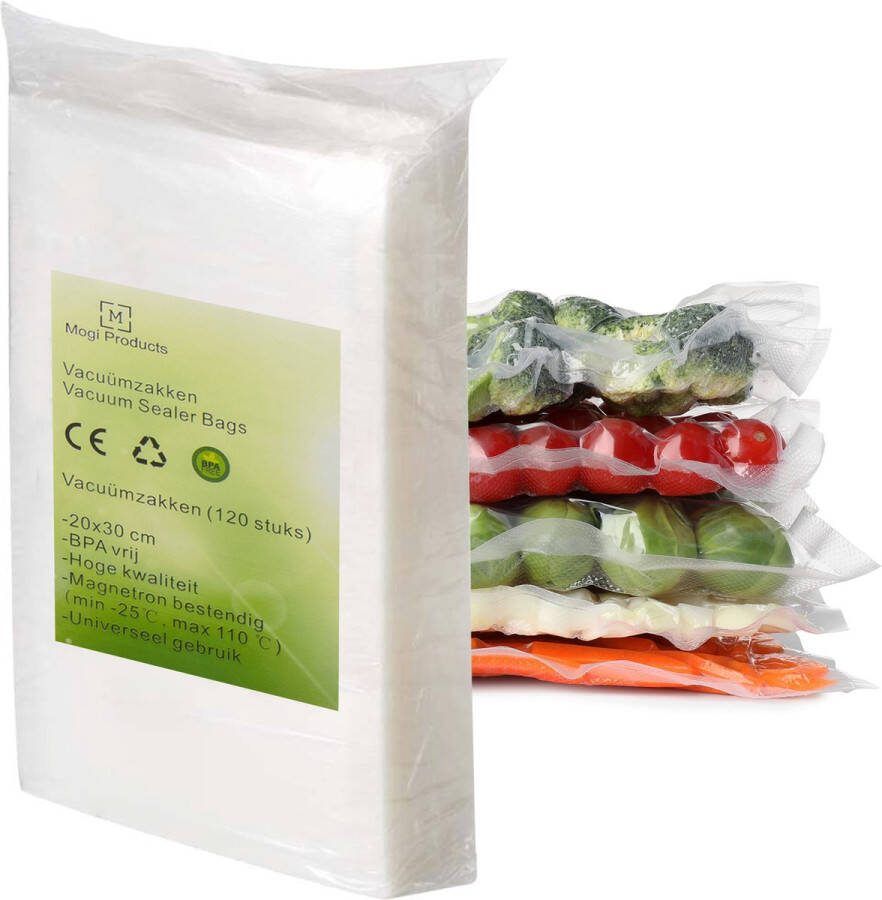 Mogi Products Mogi s -Vacuumzakken -120 Stuks- 20x30cm Set voor Voedsel en Sous Vide Vacumeerzakken BPA-vrije Opbergzakken Voordeelverpakking 120 Stuks