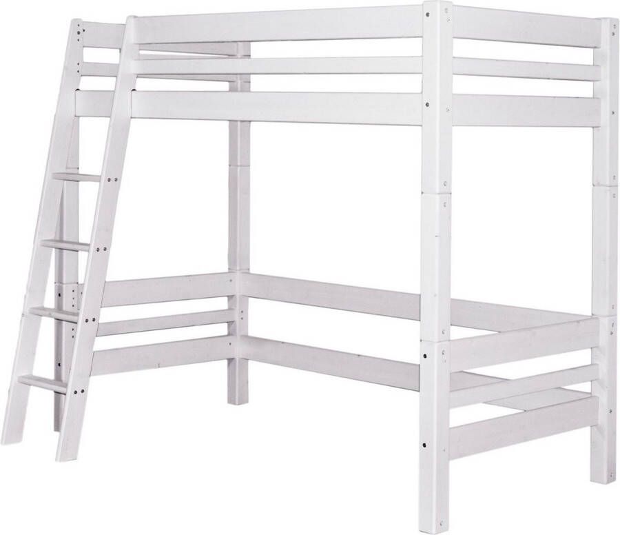 MOJO Hoogslaper schuine ladder White Wash 90 x 200 cm exclusief montage