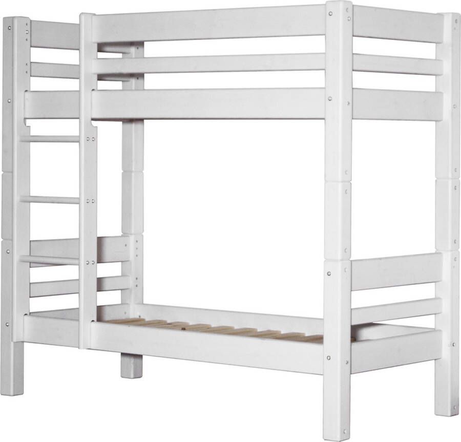 MOJO Stapelbed rechte ladder White Wash 90 x 200 cm exclusief montage