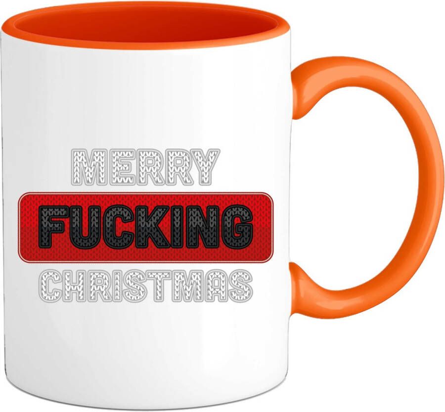 Mokkenknaller Merry f*cking christmas Mok Oranje