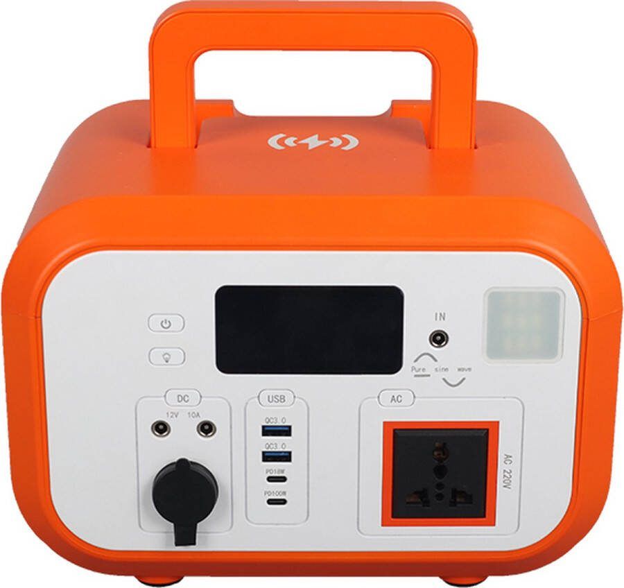 Moli Draagbare Powerstation Powerbank 500W Power Station 500-600W-Oranje