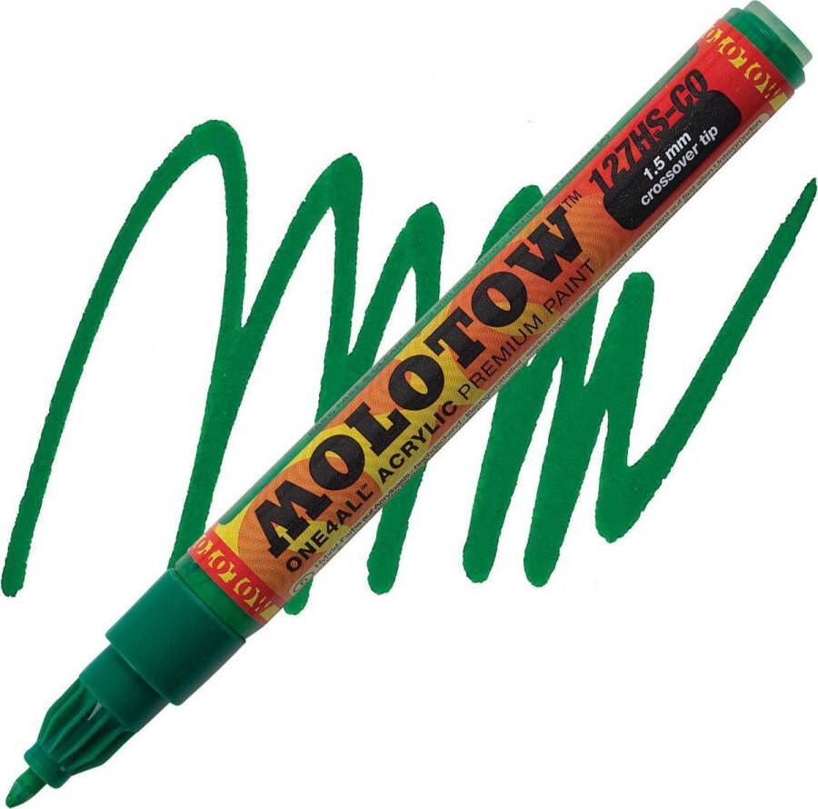 Molotow One4all Donkergroene 1 5mm verfstift op acrylbasis 127-HS-CO