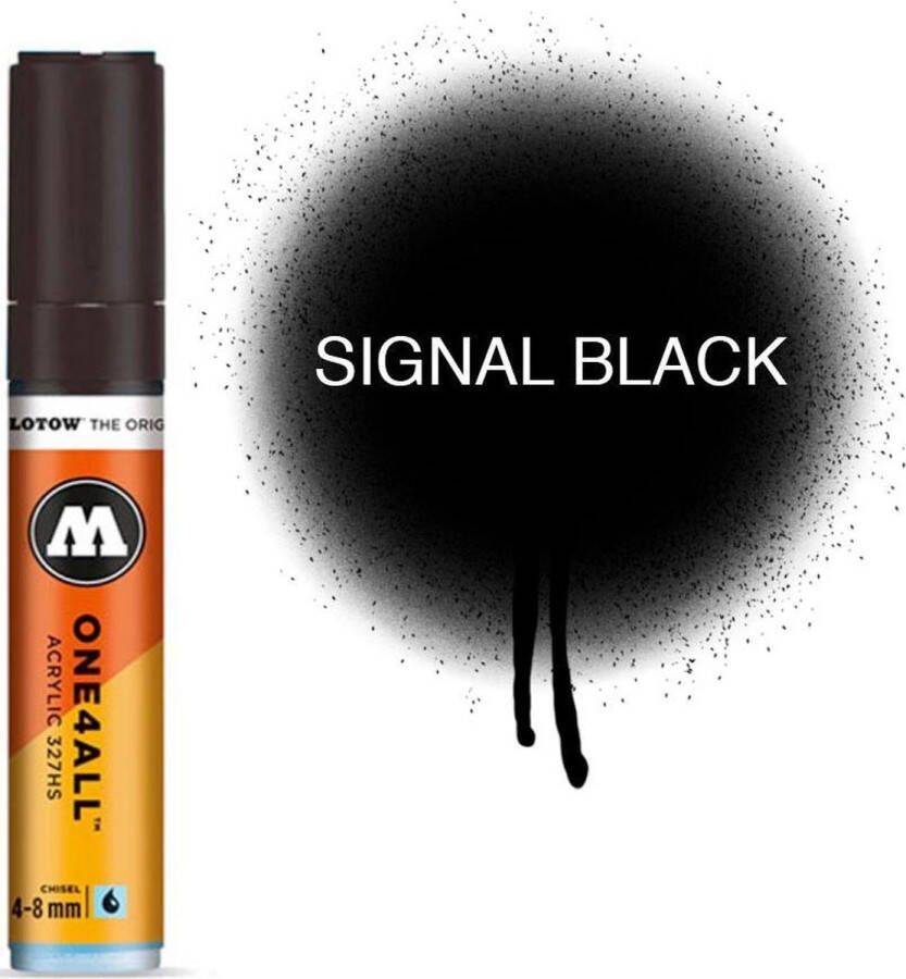 Molotow 327HS Signal Black Zwarte acryl marker Chisel tip 4-8mm Kleur zwart