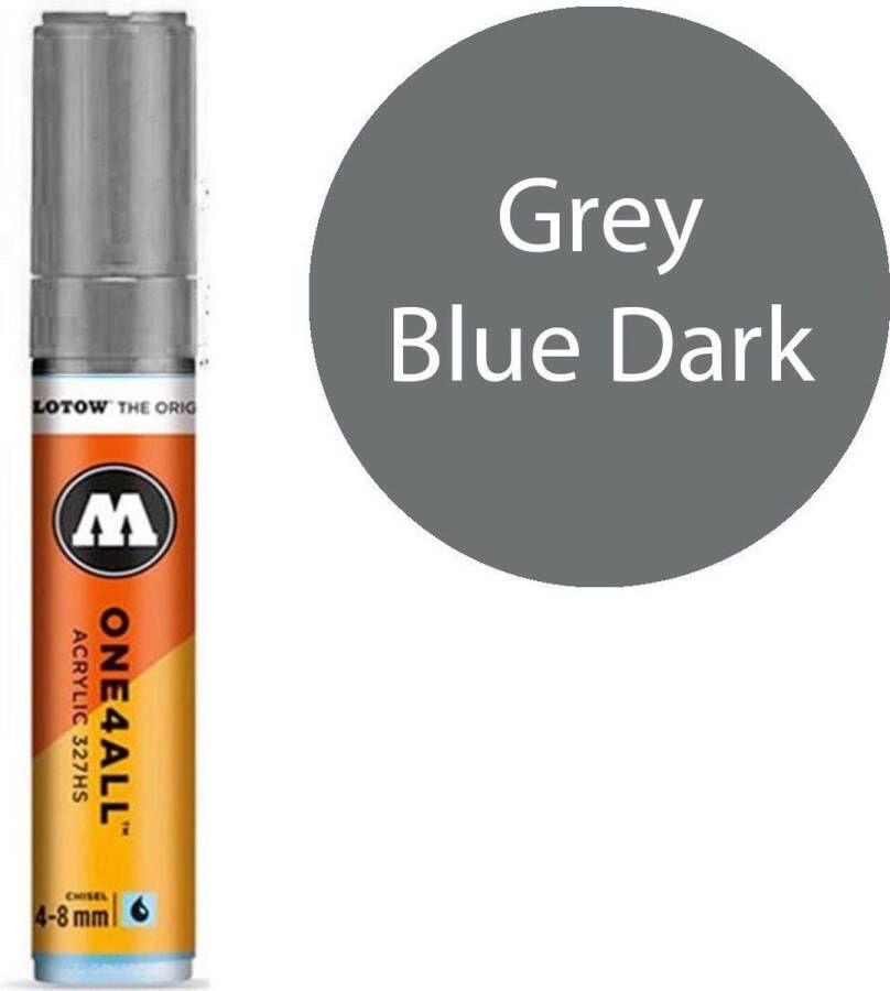Molotow 327HS Grey Blue Dark Grijze acryl marker Chisel tip 4-8mm Kleur donker grijs