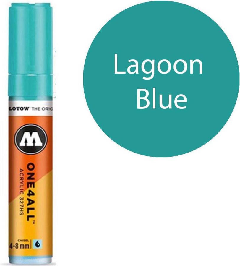 Molotow 327HS Lagoon Blue Aqua blauwe acryl marker Chisel tip 4-8mm Kleur aqua blauw