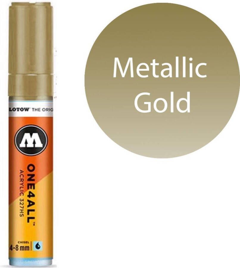 Molotow 327HS Metallic Gold Gouden acryl marker Chisel tip 4-8mm Kleur Goud