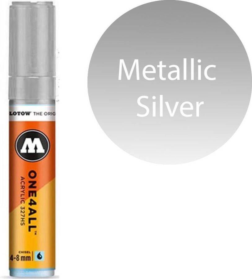 Molotow 327HS Metallic Silver zilveren acryl marker Chisel tip 4-8mm Kleur zilver